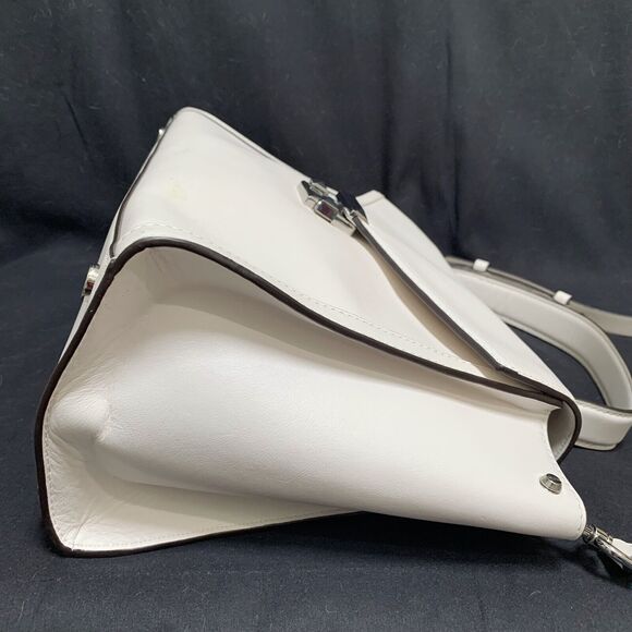 MICHAEL KORS Large Optic White Polished Leather Top Handle WHITNEY Satchel XB - Picture 13 of 16